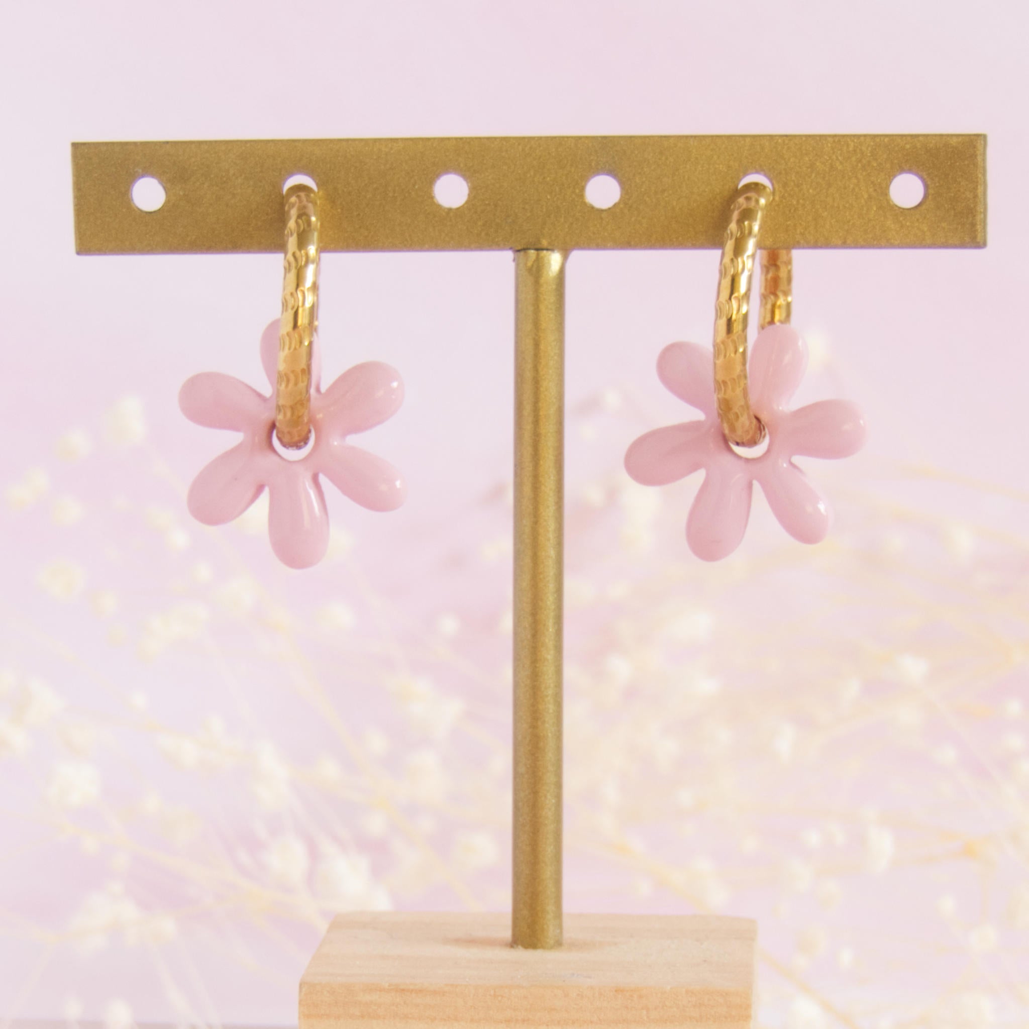 Créoles interchangeables petites fleurs modèle pampille "Florine"