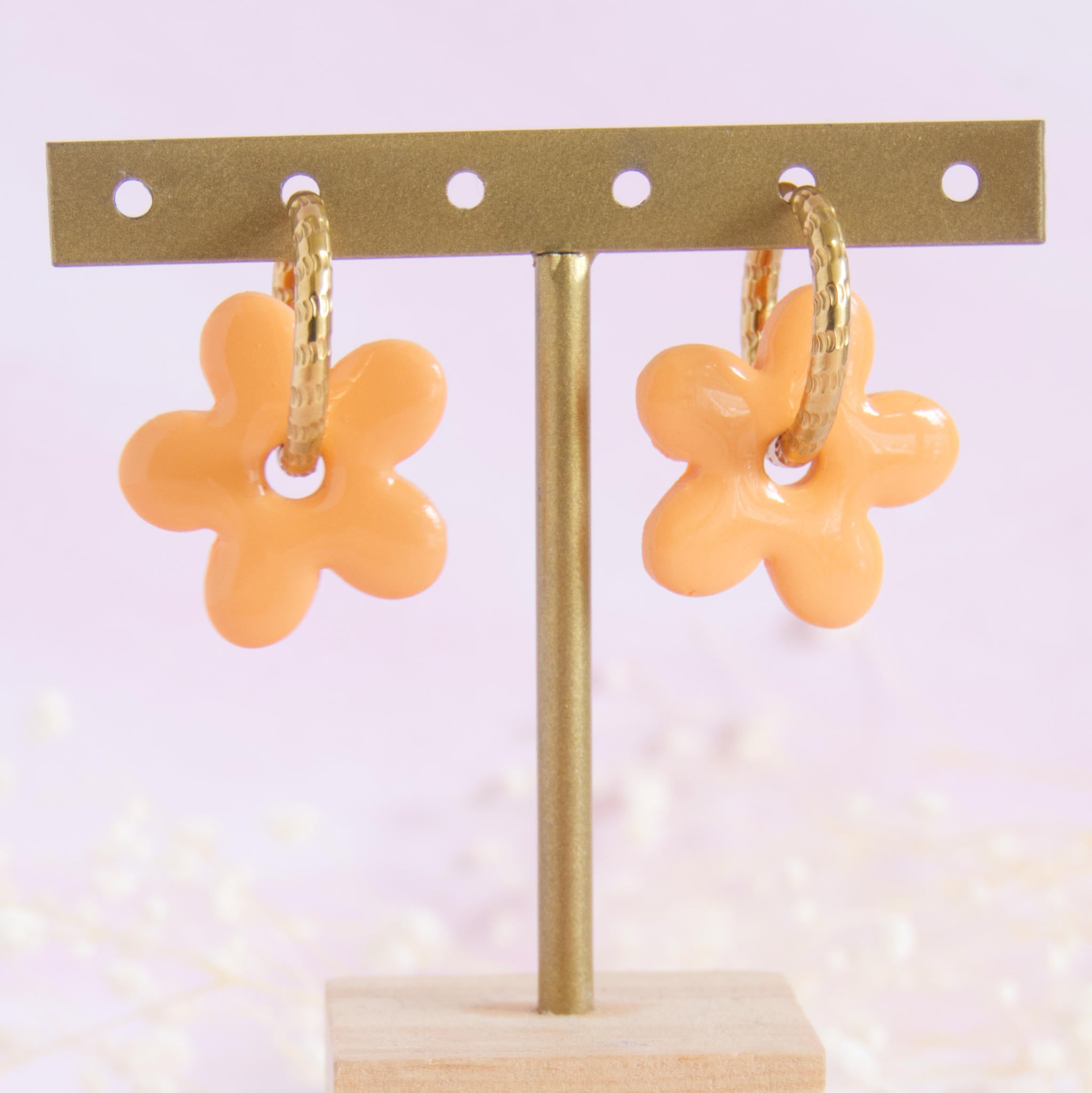 Créoles interchangeables Fleur modèle "Soline"