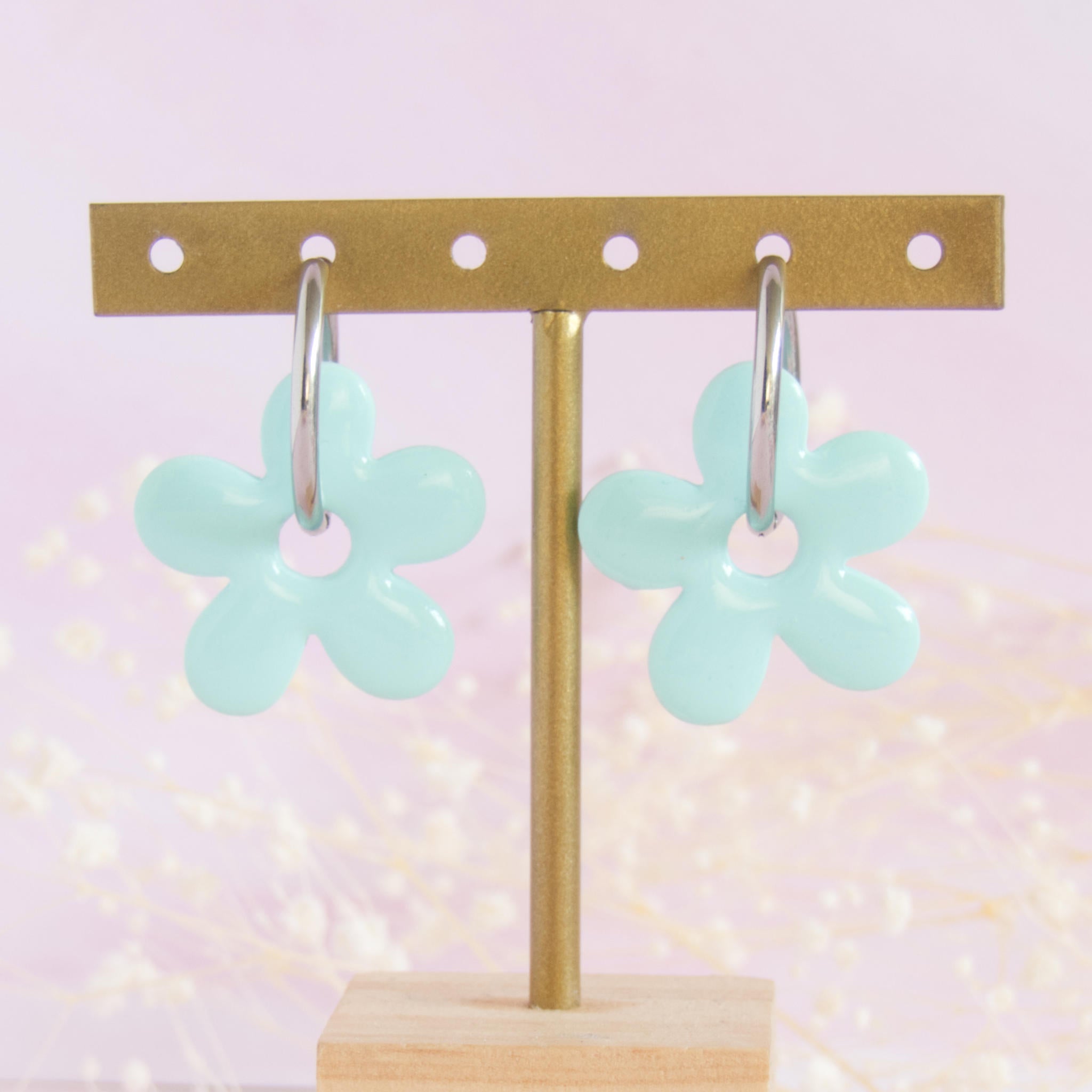 Créoles interchangeables Fleur modèle "Soline"