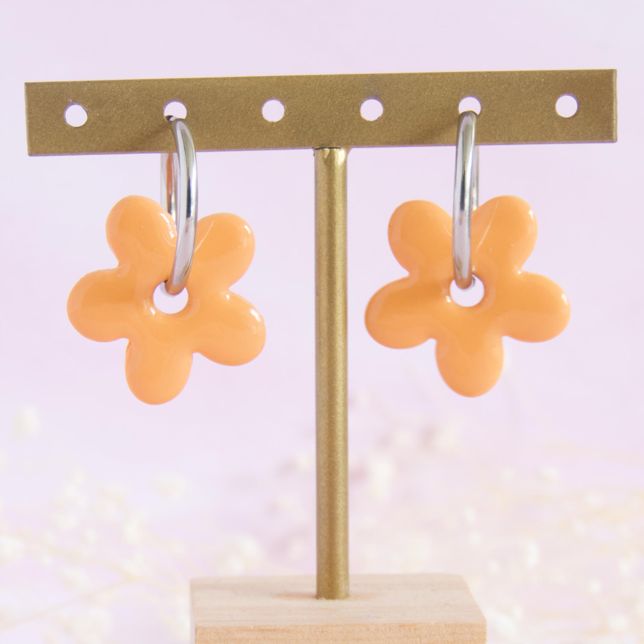 Créoles interchangeables Fleur modèle "Soline"