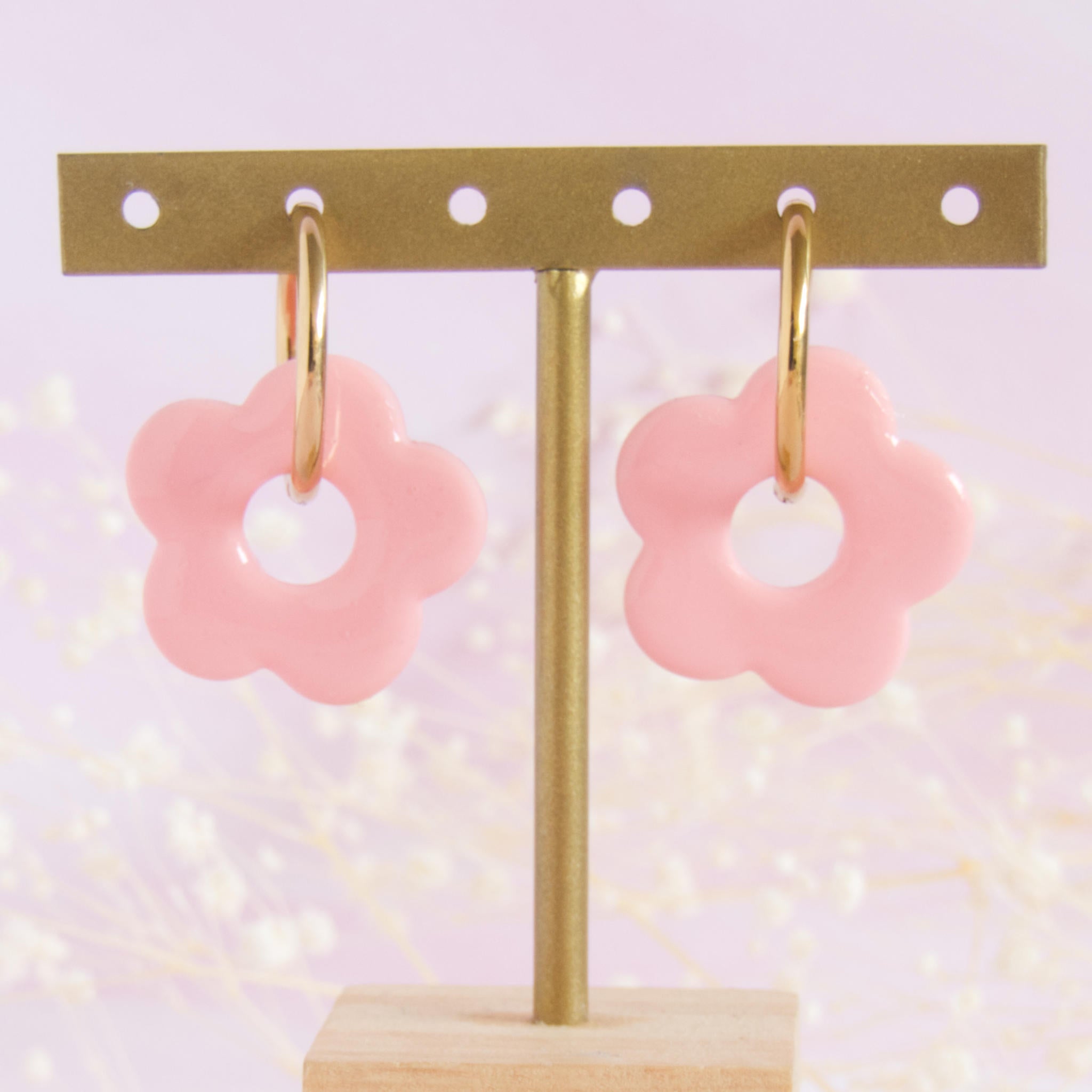 Créoles interchangeables grande fleur modèle "Erina"