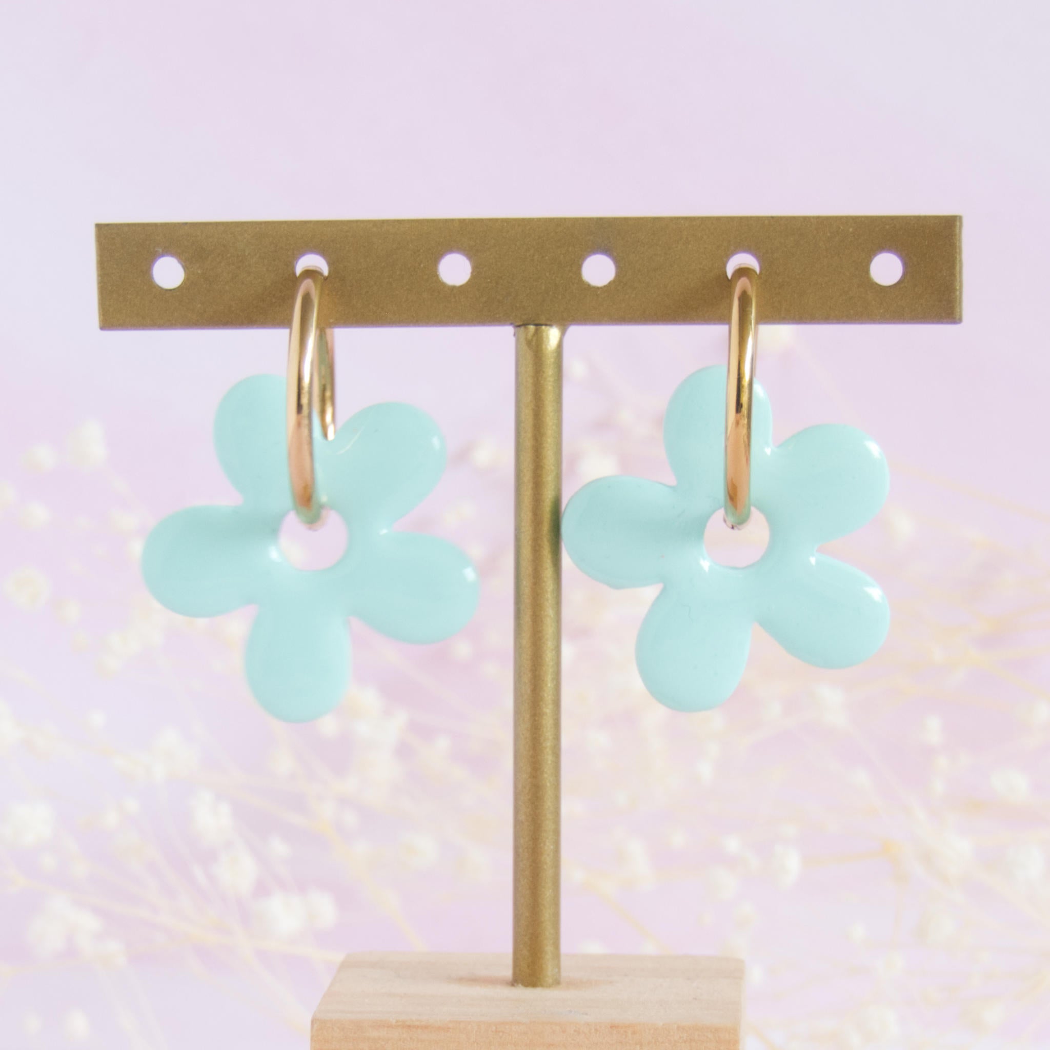 Créoles interchangeables Fleur modèle "Soline"