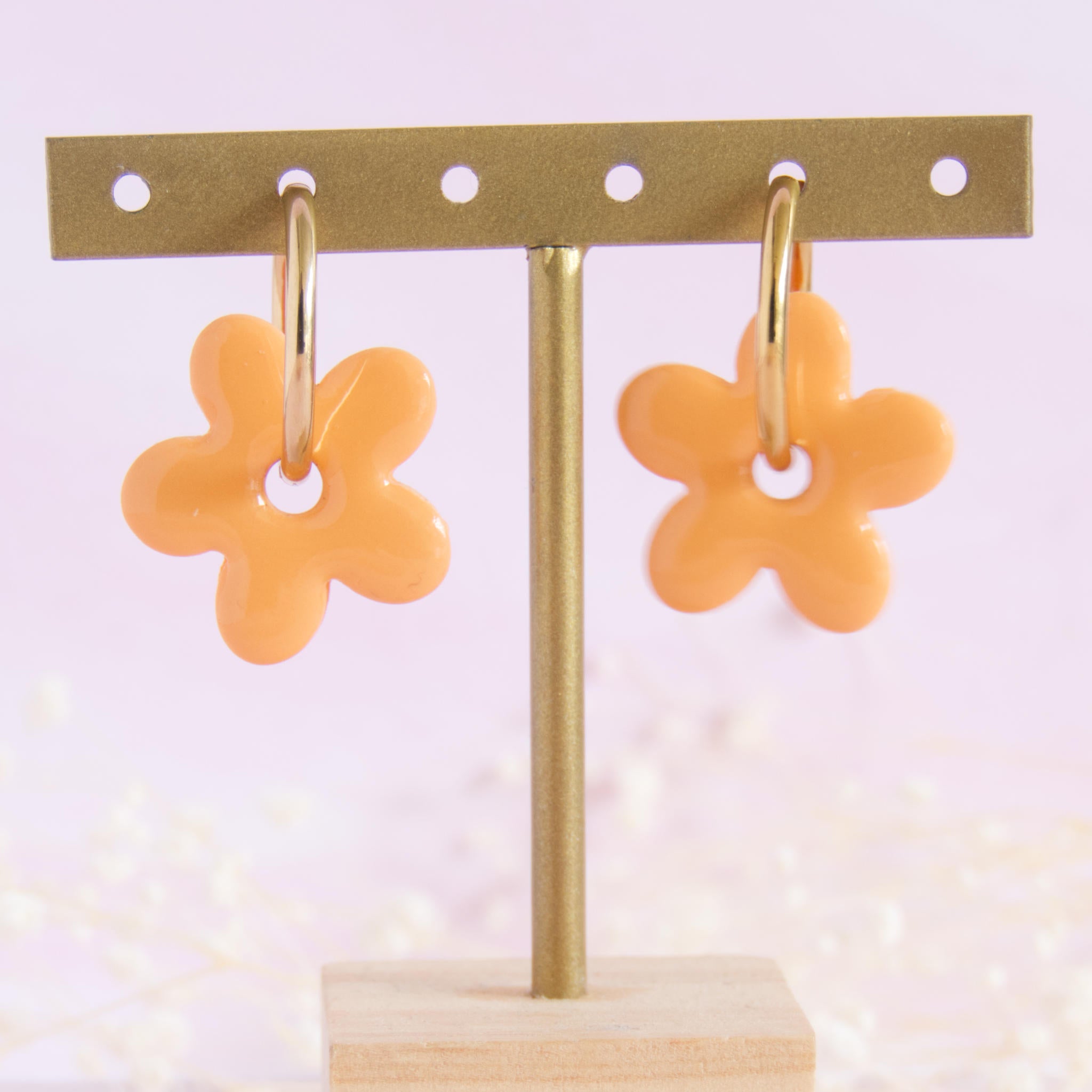 Créoles interchangeables Fleur modèle "Soline"