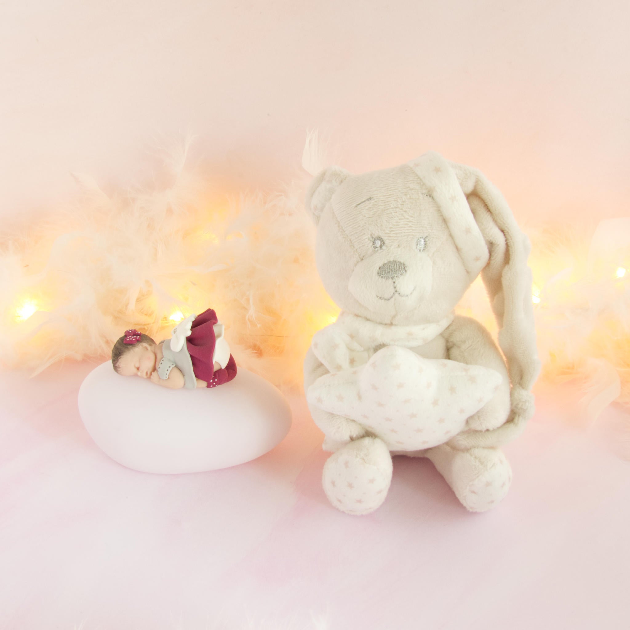 doudou beige veilleuse bordeaux