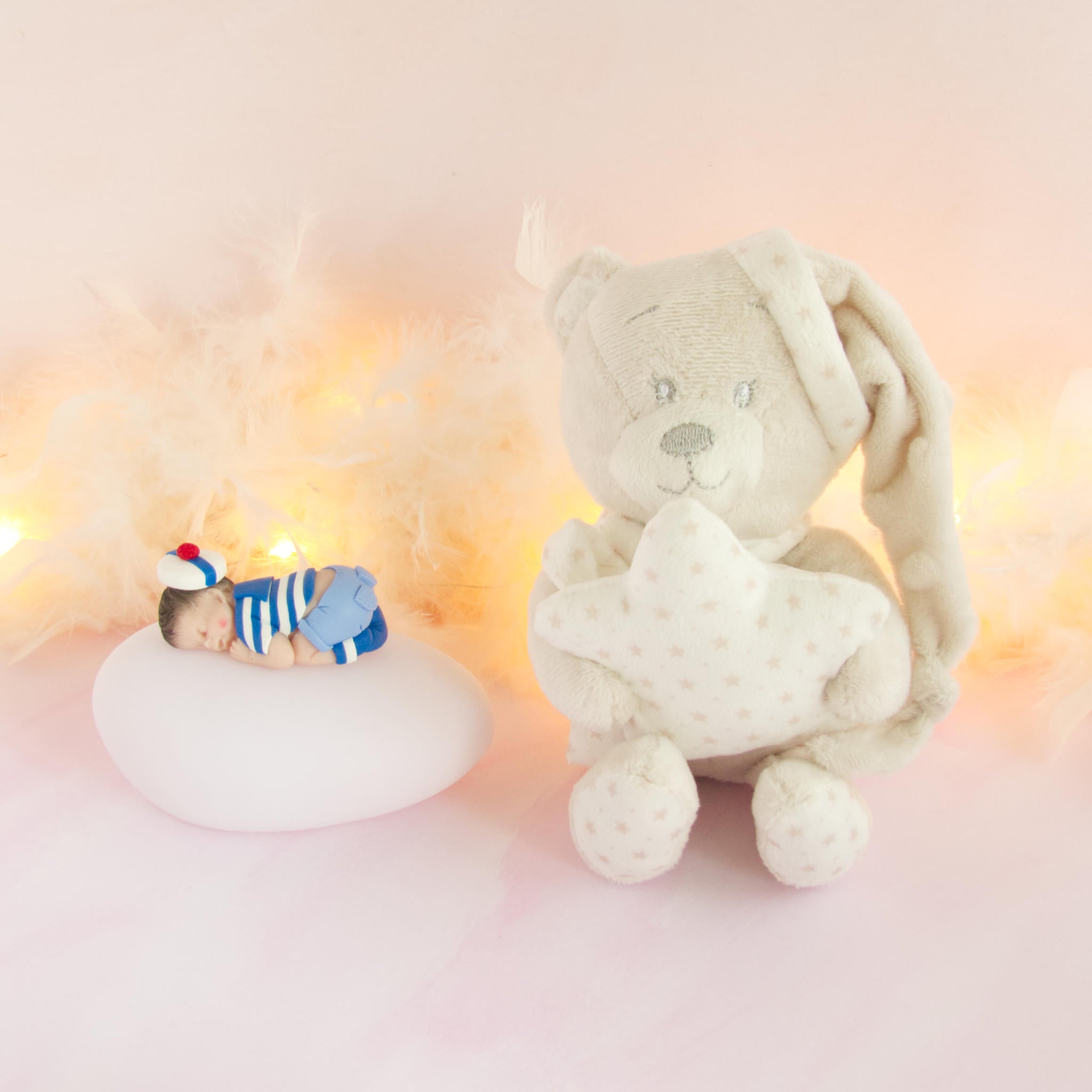 doudou beige veilleuse marin