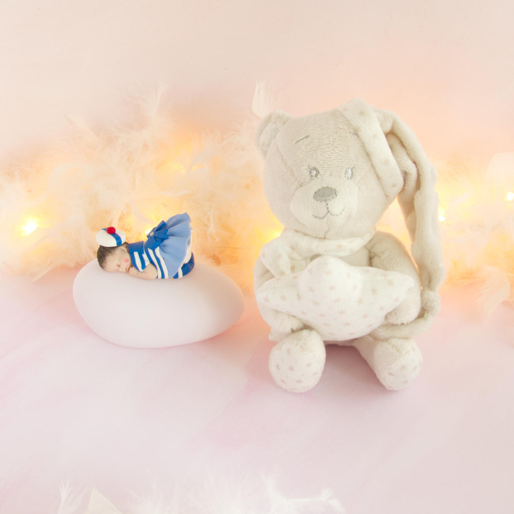 doudou beige veilleuse marinière