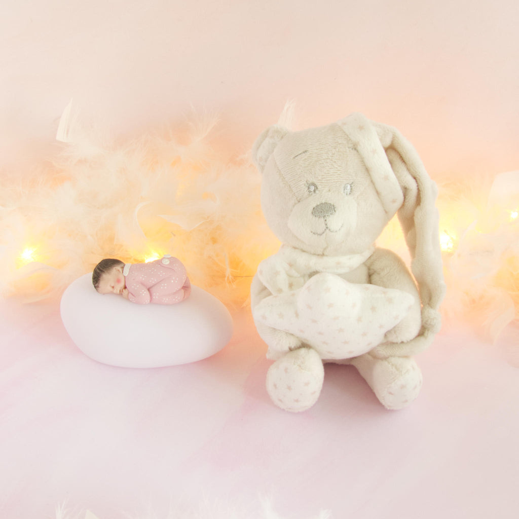 doudou beige veilleuse pyjama rose