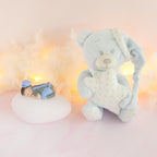 doudou bleu veilleuse bleu gris