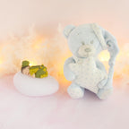 doudou bleu veilleuse kaki
