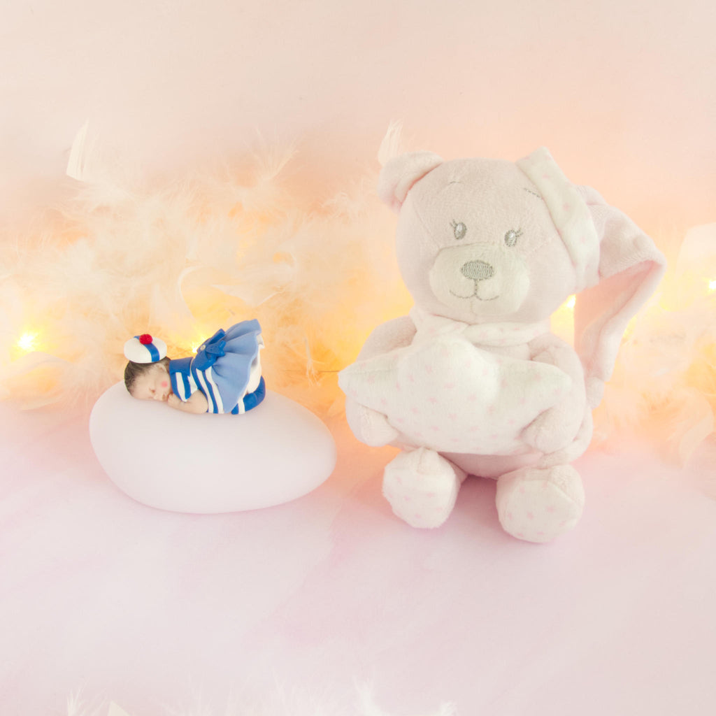 doudou rose veilleuse marinière
