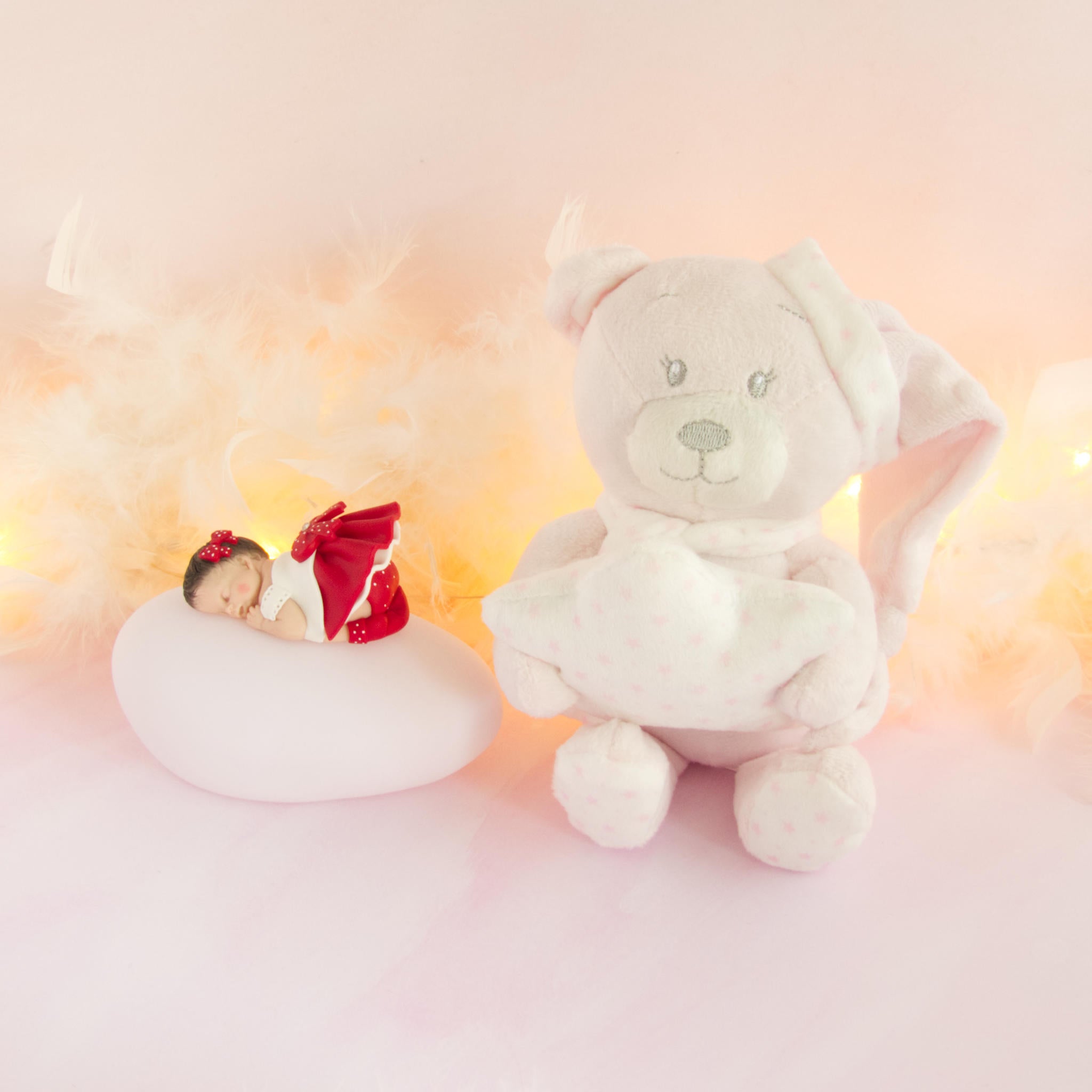 doudou rose veilleuse rouge