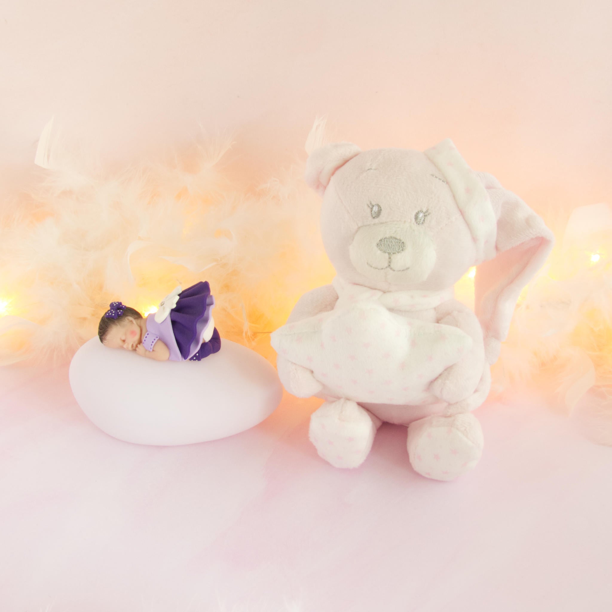 doudou rose veilleuse violet