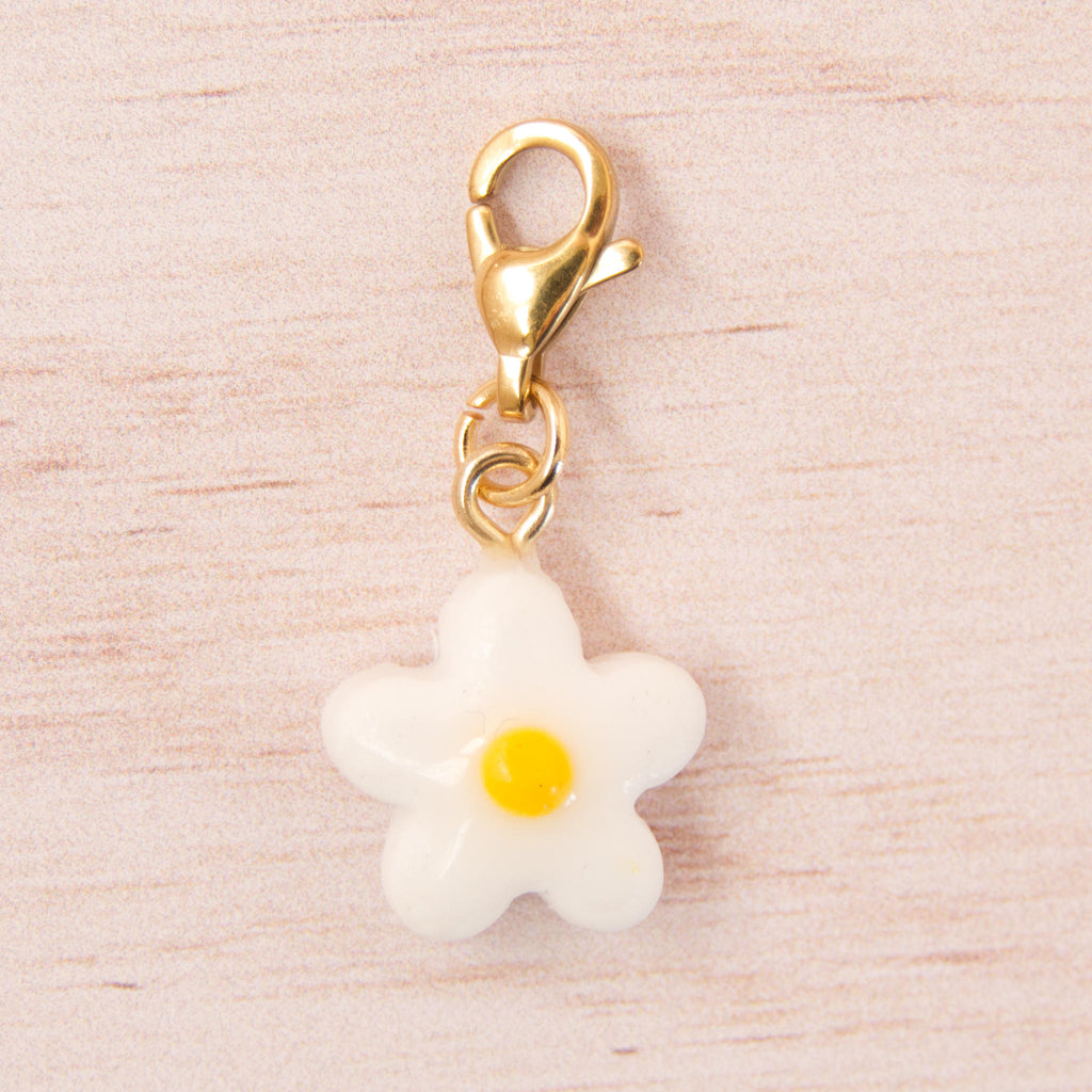 fleur fimo blanche doré
