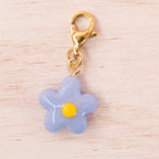 fleur fimo bleu doré