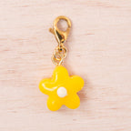 fleur fimo jaune doré