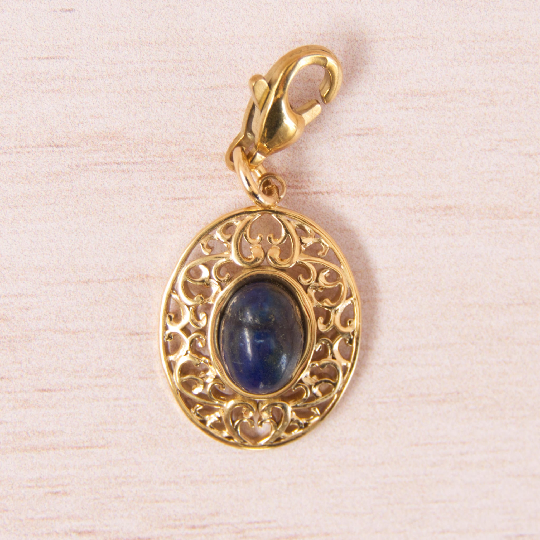médaille coeur bleu nuit doré