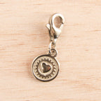 médaille rond coeur argenté
