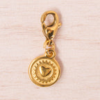 médaille coeur rond doré