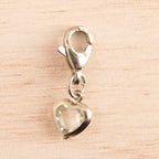 mini coeur strass argenté
