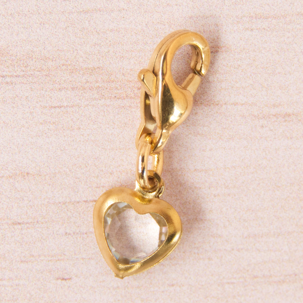 mini coeur strass doré