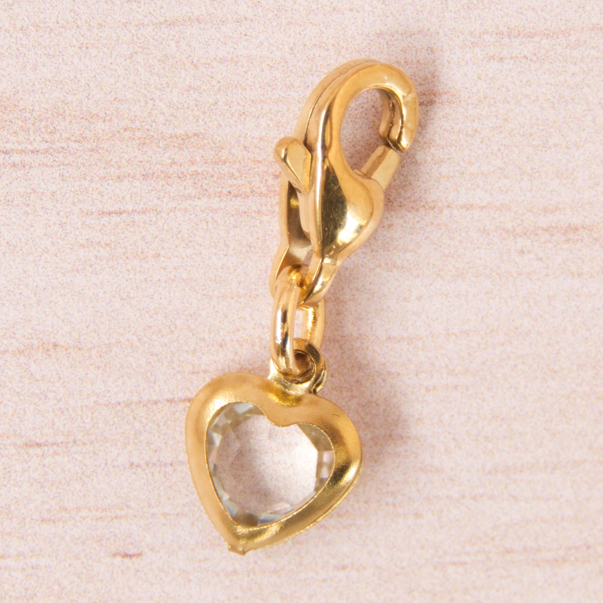 mini coeur strass doré