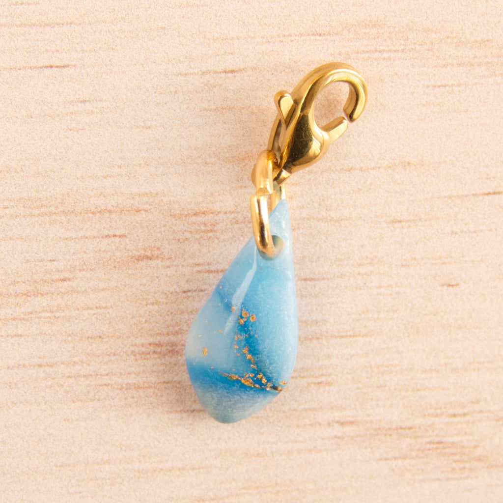 mini goutte marbré bleu doré