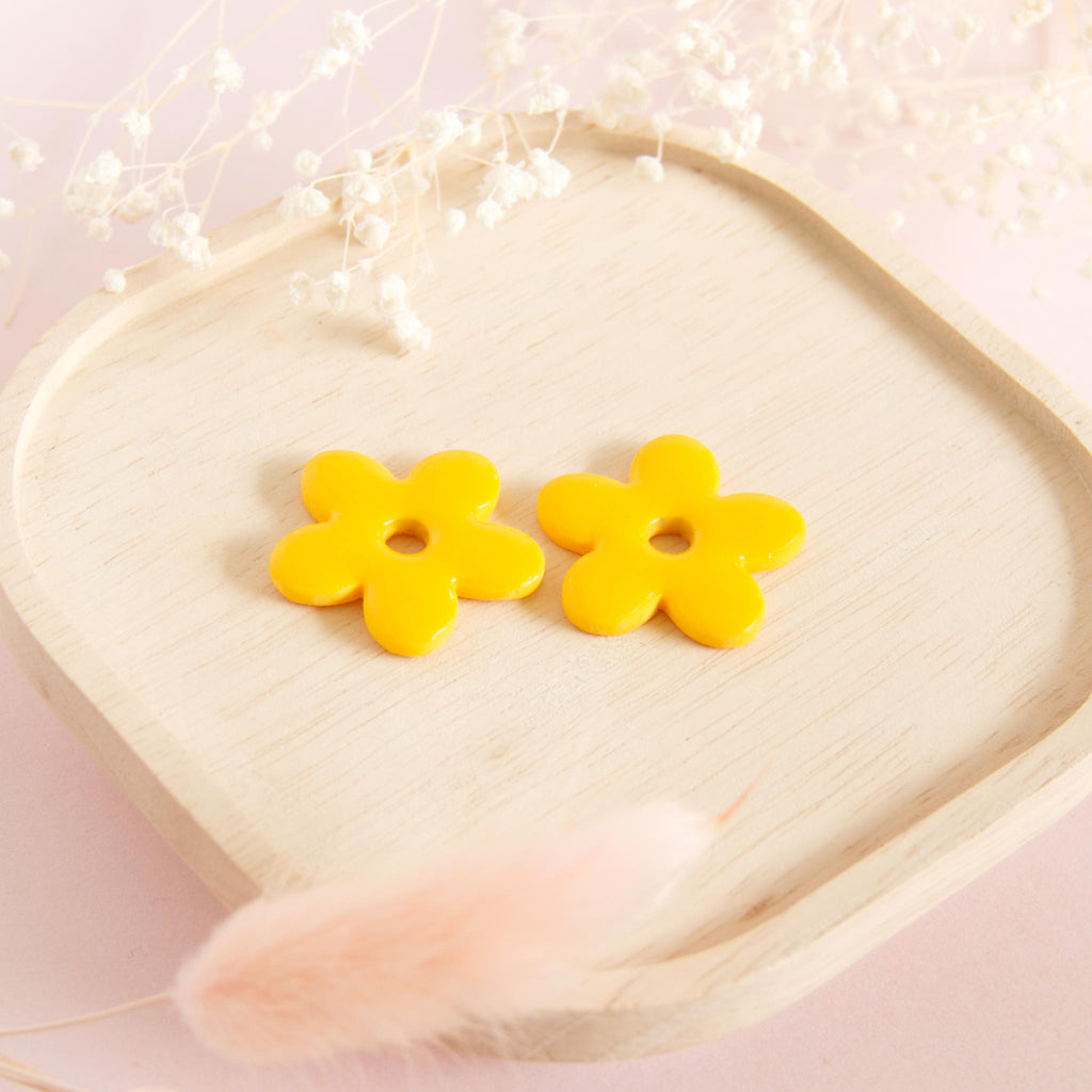 Créoles interchangeables Fleur modèle "Soline"