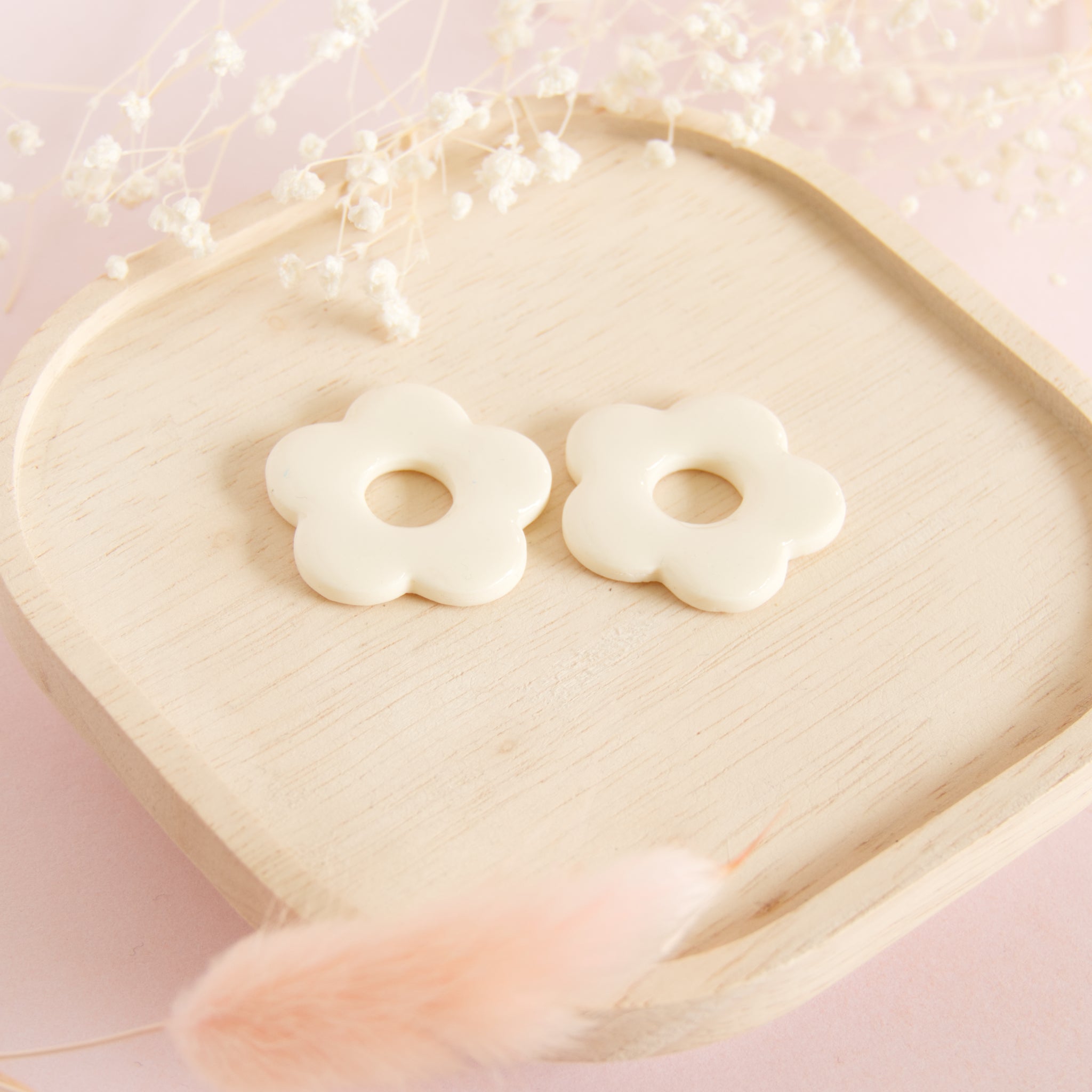 Créoles interchangeables grande fleur modèle "Erina"