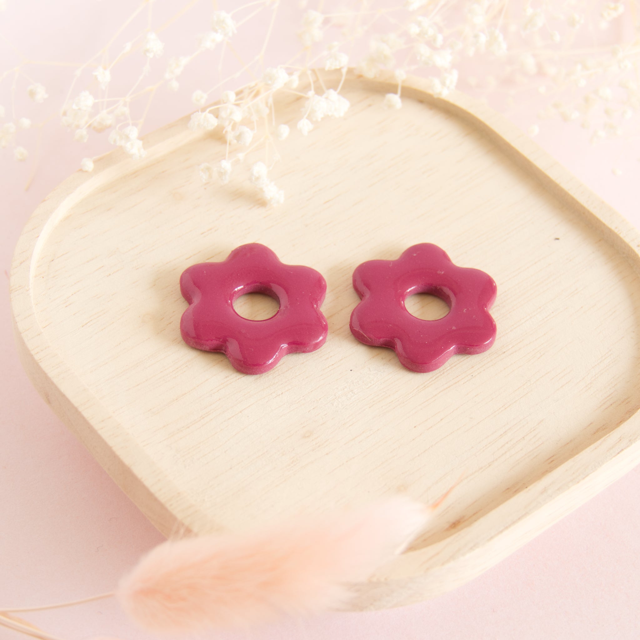 Créoles interchangeables grande fleur modèle "Erina"