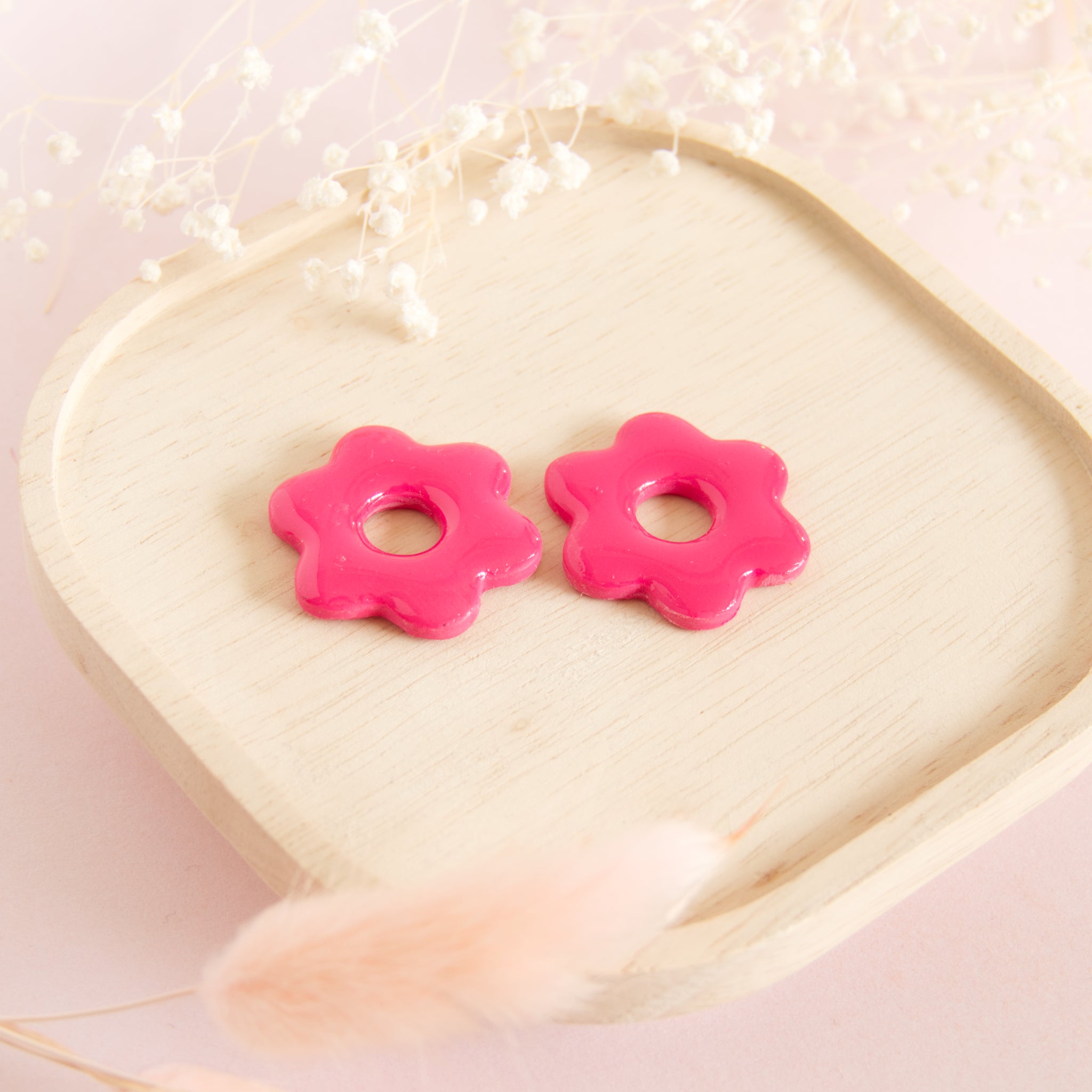 Créoles interchangeables grande fleur modèle "Erina"