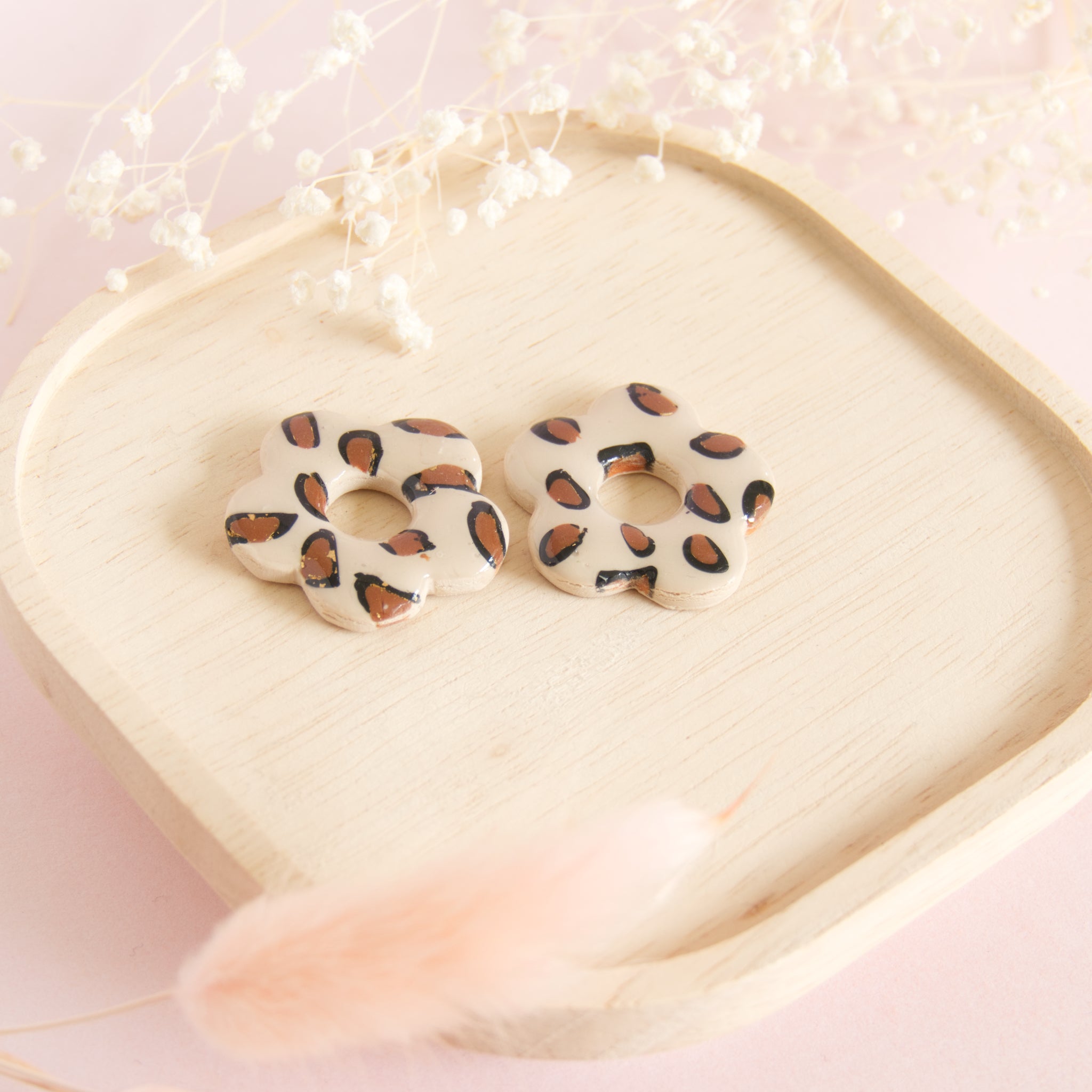 Créoles interchangeables grande fleur modèle "Erina"