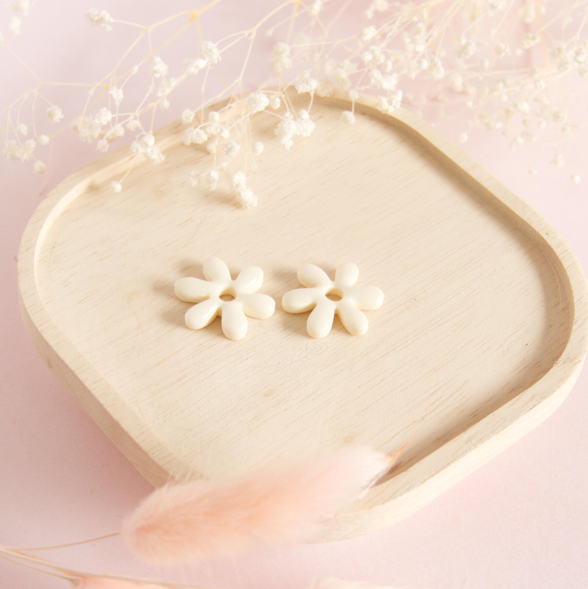 Créoles interchangeables petites fleurs modèle pampille "Florine"