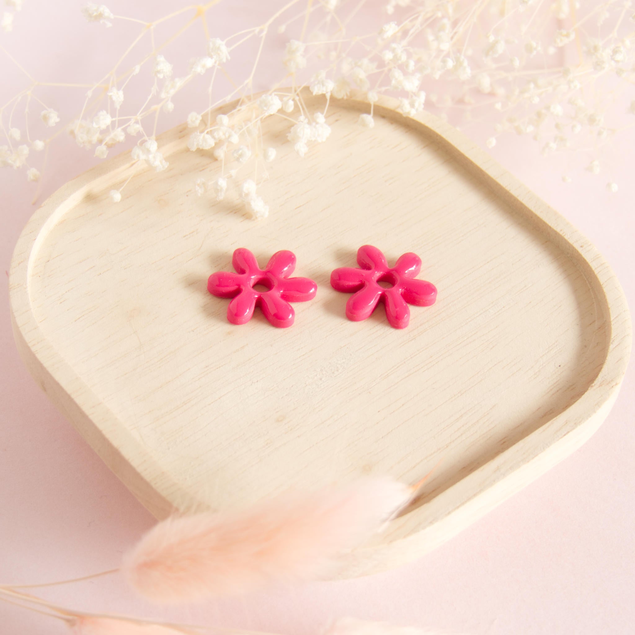 Créoles interchangeables petites fleurs modèle pampille "Florine"