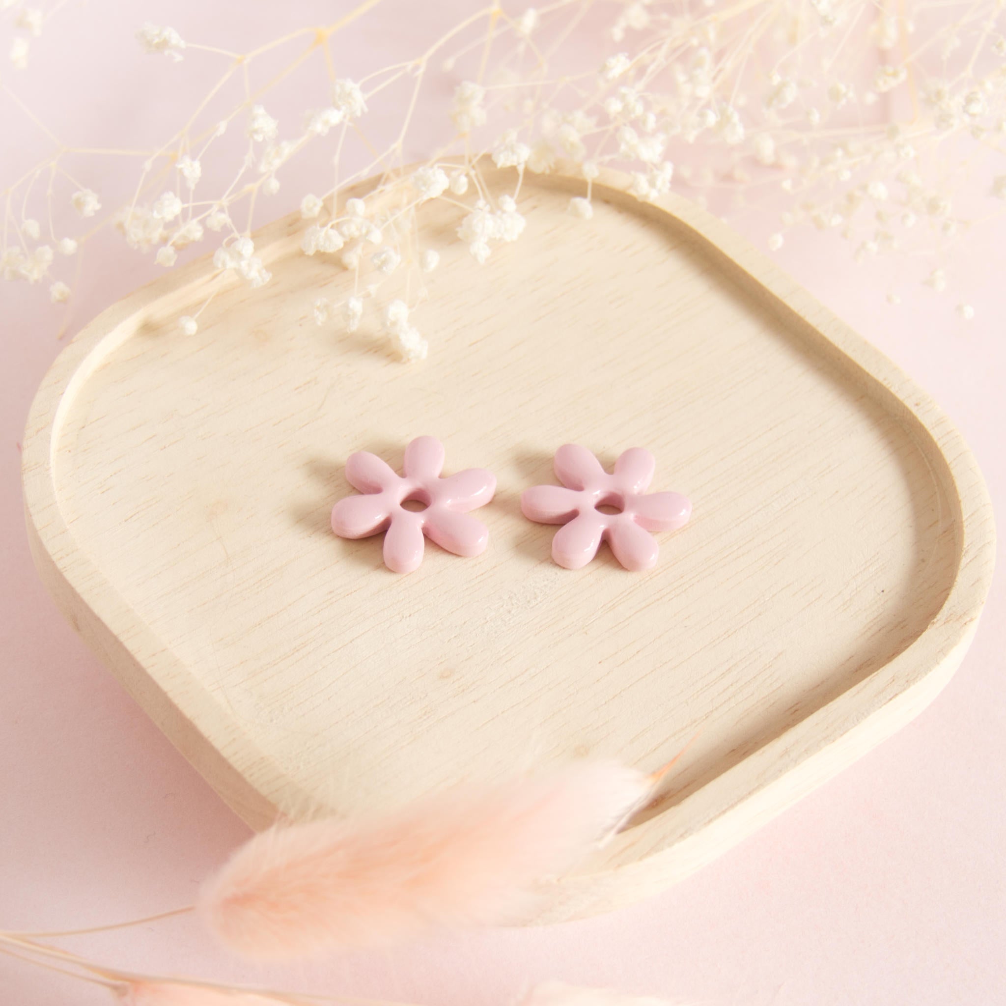 Créoles interchangeables petites fleurs modèle pampille "Florine"