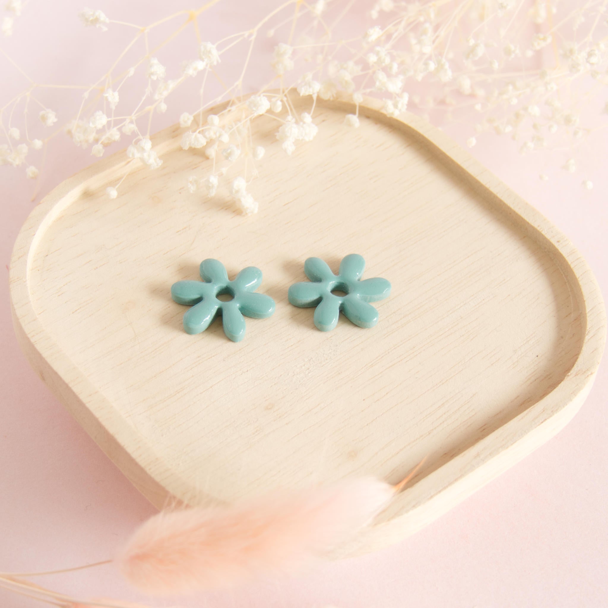 Créoles interchangeables petites fleurs modèle pampille "Florine"