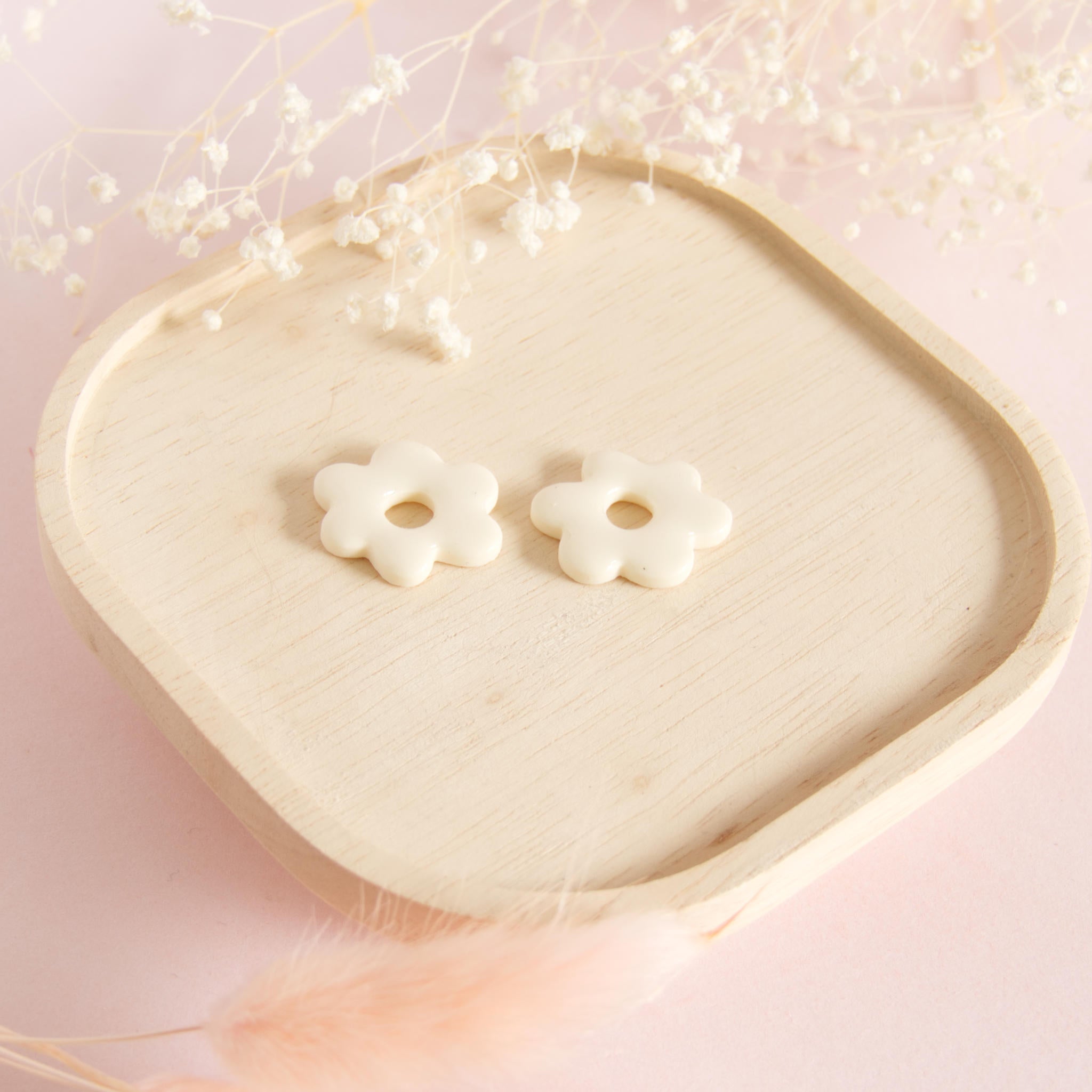 Créoles interchangeables fleur modèle pampille "Talia"