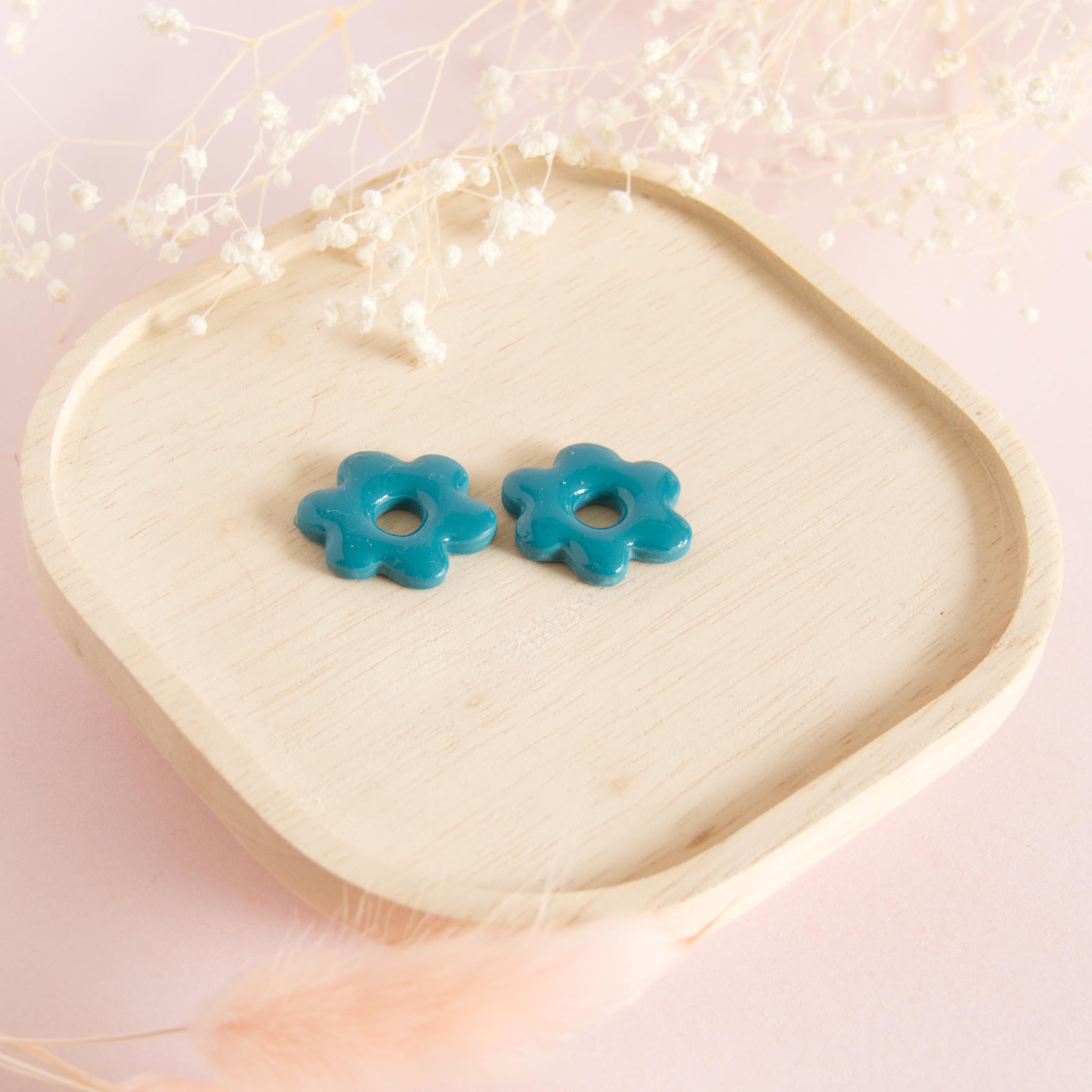 Créoles interchangeables fleur modèle pampille "Talia"