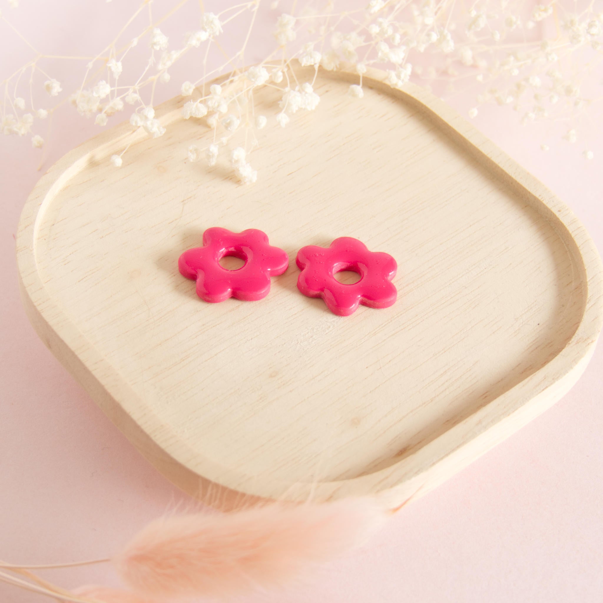 Créoles interchangeables fleur modèle pampille "Talia"