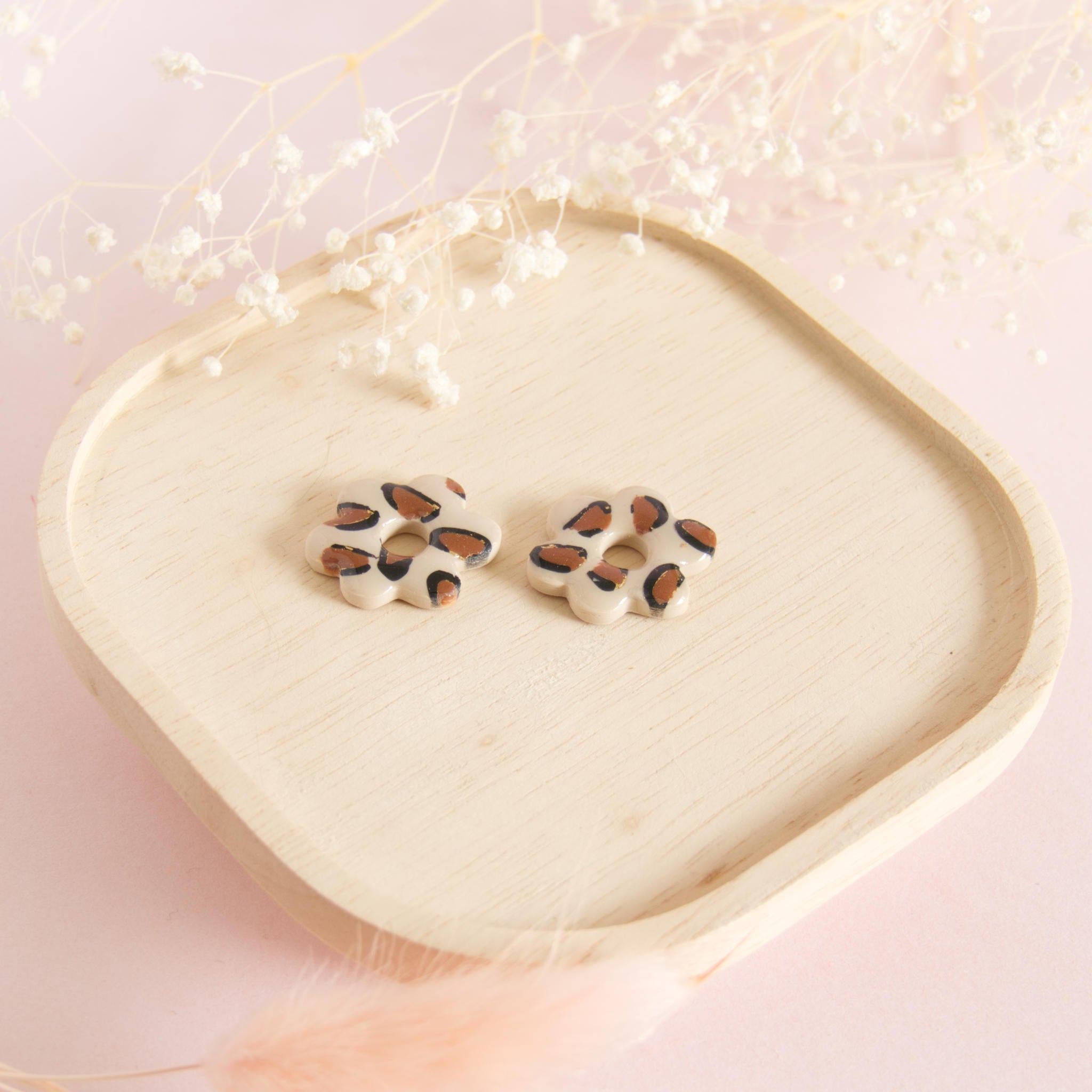 Créoles interchangeables fleur modèle pampille "Talia"