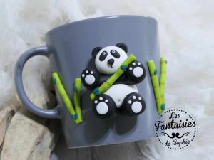 mug panda gris clair