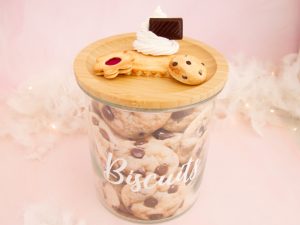 bocal à biscuit-cookie-biscuit-fleur-fraise