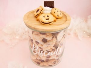 bocal à biscuits hantilly-cookie-bn-biscuit-fleur-chocolat